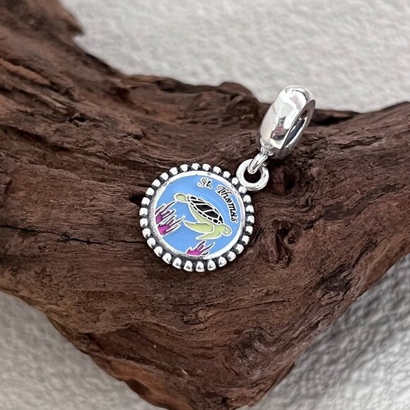 Pandora St. Thomas Sea turtle Ocean S925 Silver Dangle Charm - Picture 1 of 4
